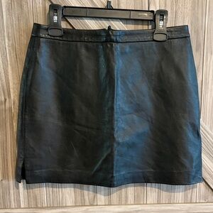 BCBGMaxAzria Dark Leather Mini Skirt